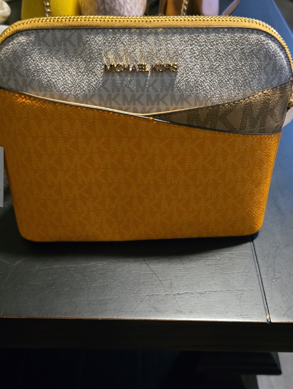 NWT Pop Orange Multi Jet Set Colorblock Dome Crossbody Bag